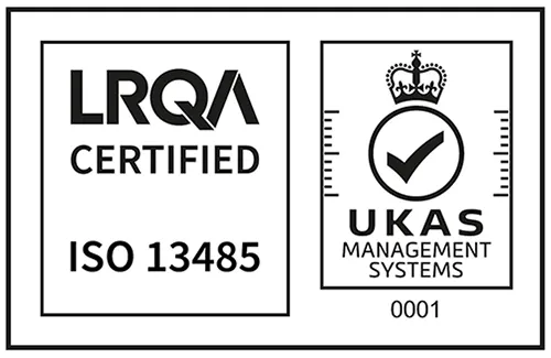 ISO 13485 -certified by UKAS Management Systems